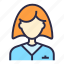 avatar, girl, profile, user, woman, worker 