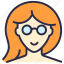 avatar, girl, glasses, profile, user, woman 