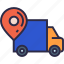 direct delivery, logistics, map marker, shipping truck, transport, truck 