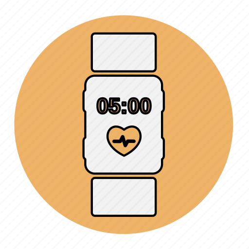 Bodybuilding, digital, fitness, health, line, time, watch icon - Download on Iconfinder