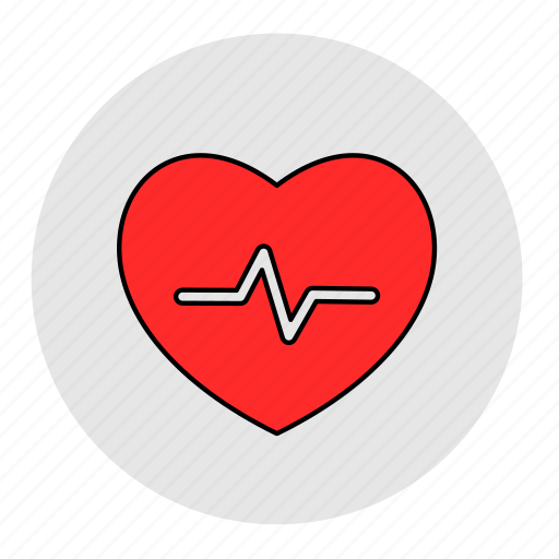 Bodybuilding, fitness, health, heart, line, pulse, red icon - Download on Iconfinder
