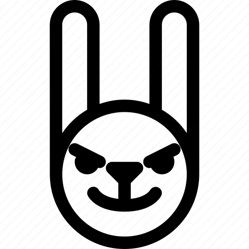 Animal, easter, emoji, emoticon, evil, hare, rabbit icon - Download on Iconfinder