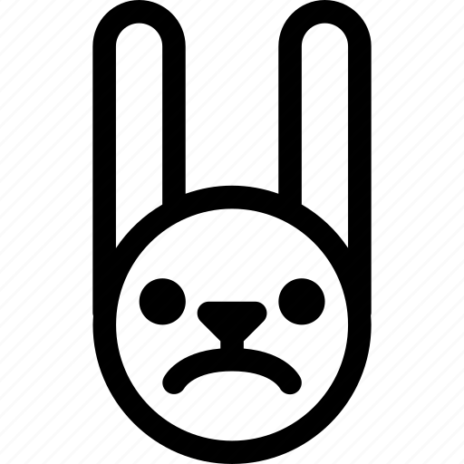 Animal, easter, emoji, emoticon, hare, rabbit, sad icon - Download on Iconfinder