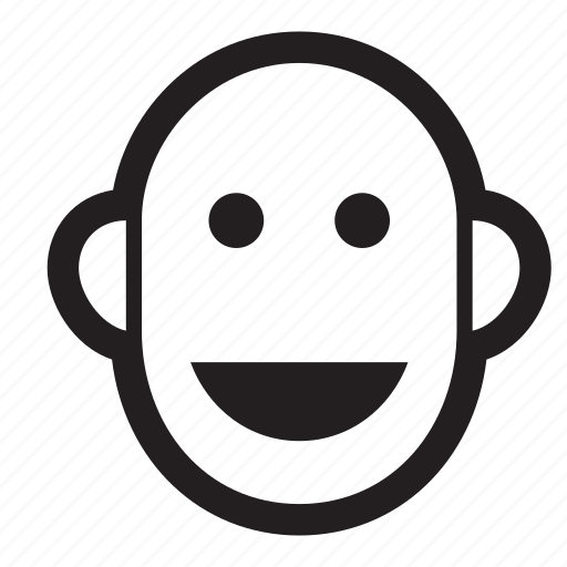 Ears, laugh, baby, emoticon, happy, face icon - Download on Iconfinder
