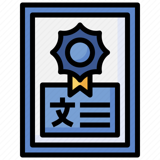 Certificate, translate, education, language, document icon - Download on Iconfinder