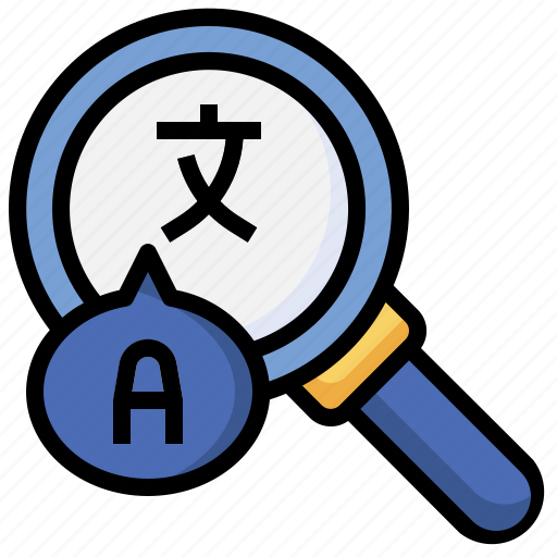 Search, translation, education, language, magnifying, glass icon - Download on Iconfinder