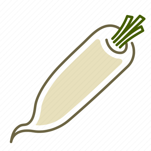 Daikon, food, radish, root, vegetable icon - Download on Iconfinder
