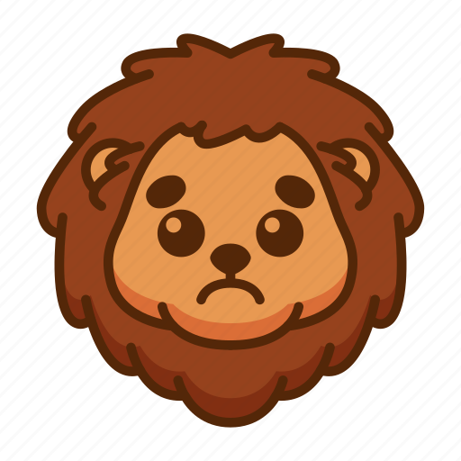 Lion, emoji, emoticon, sad, dissapointed icon - Download on Iconfinder