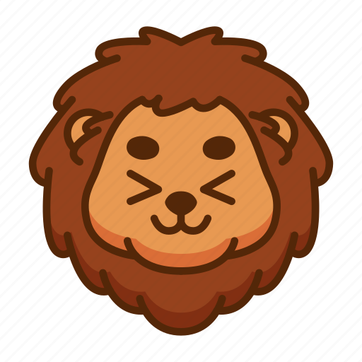 Lion, emoticon, smiley, face, happy icon - Download on Iconfinder