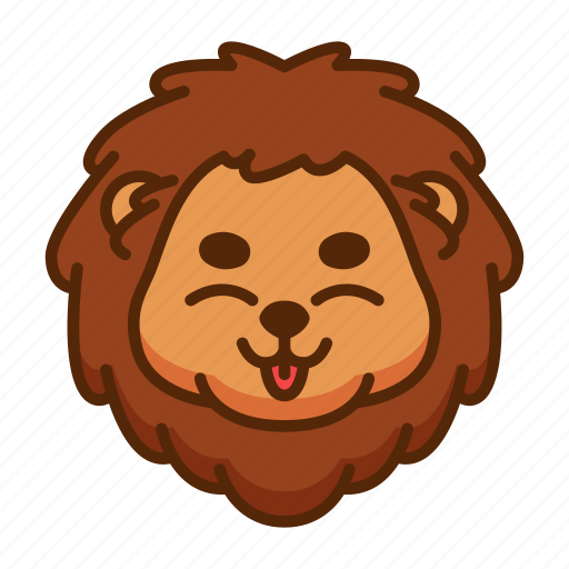Lion, emoji, emoticon, happy, smiley, expression icon - Download on Iconfinder