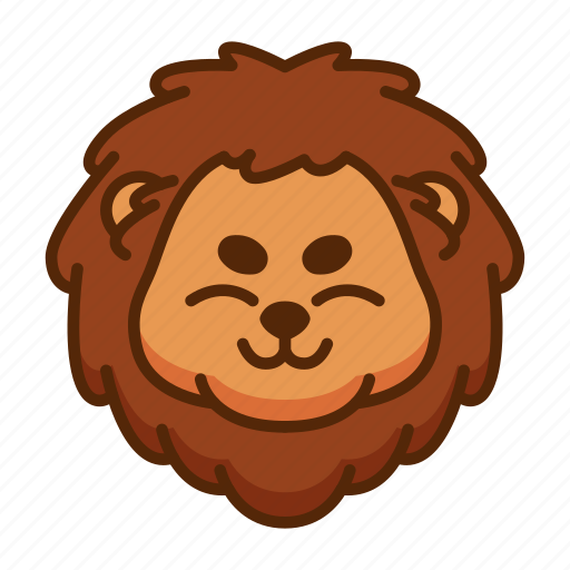 Lion, happy, smile, emoji icon - Download on Iconfinder