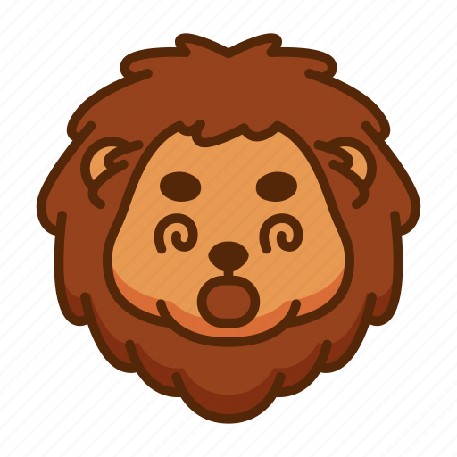 Lion, emoji, emoticon, confused, shock icon - Download on Iconfinder