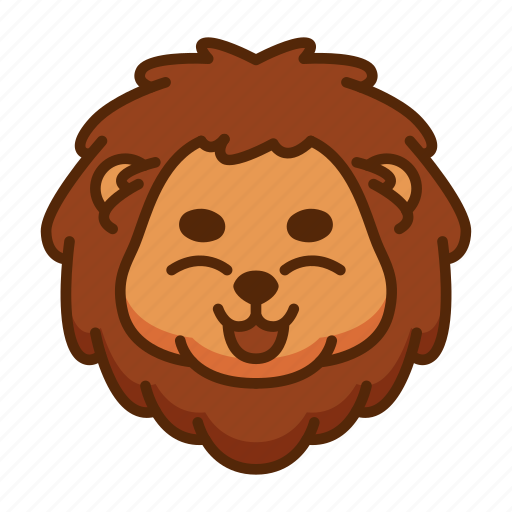 Lion, emoji, emoticon, happy, smile icon - Download on Iconfinder