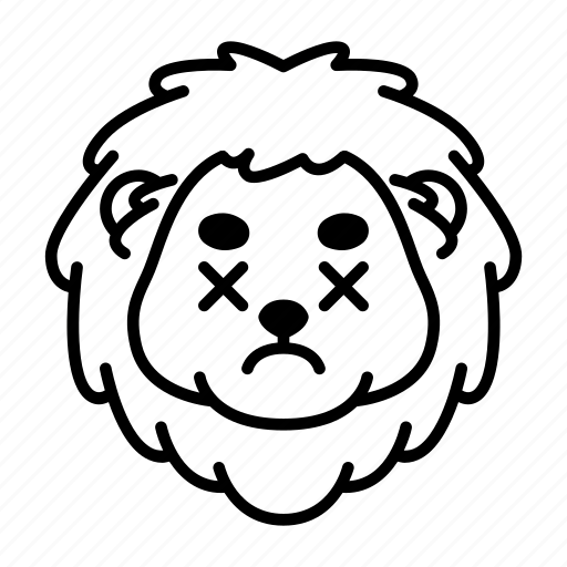 Lion, emoji, emoticon, dead, sad icon - Download on Iconfinder