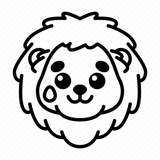 Lion, emoji, emoticon, cry, sad icon - Download on Iconfinder