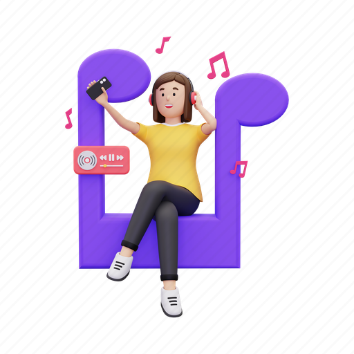 Music, instrument, multimedia, song, playlist, listening music, music lover 3D illustration - Download on Iconfinder