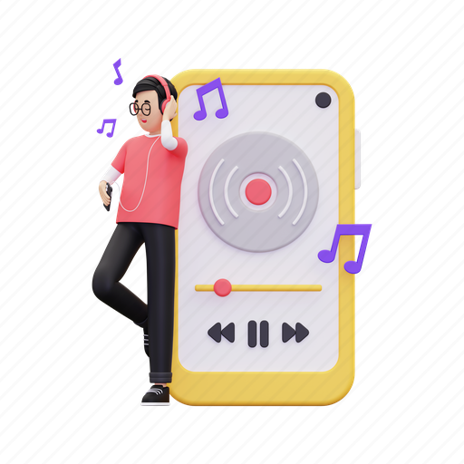 Music, multimedia, song, listening music, enjoy, music lover, audio 3D illustration - Download on Iconfinder