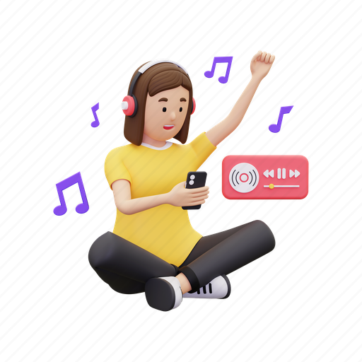 Music, audio, multimedia, song, music lover, playlist, listening music 3D illustration - Download on Iconfinder