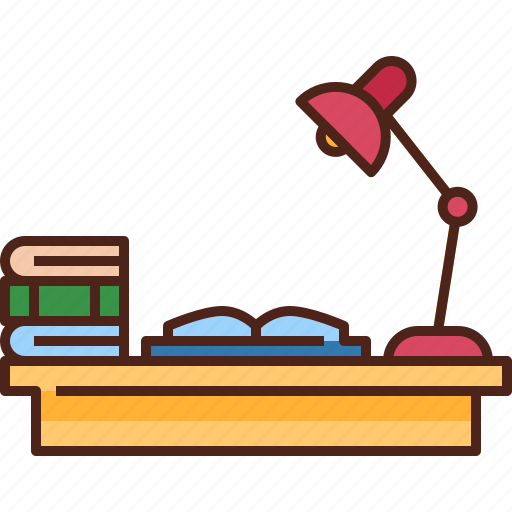 Desk, table, book, study, read, education, reading icon - Download on Iconfinder