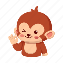monkey, sticker, emoji, emoticon, ok, okay