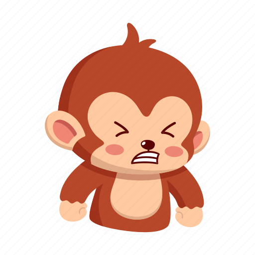 Monkey, sticker, angry, mad, emoji, emoticon icon - Download on Iconfinder