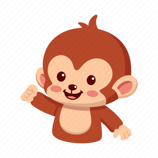 Monkey, sticker, emoji, emoticon, hello icon - Download on Iconfinder