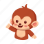 monkey, sticker, emoji, emoticon, hello 