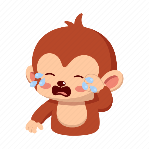 Monkey, sticker, emoji, emoticon, cry, sad icon - Download on Iconfinder