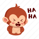 monkey, sticker, laugh, emoji, emoticon
