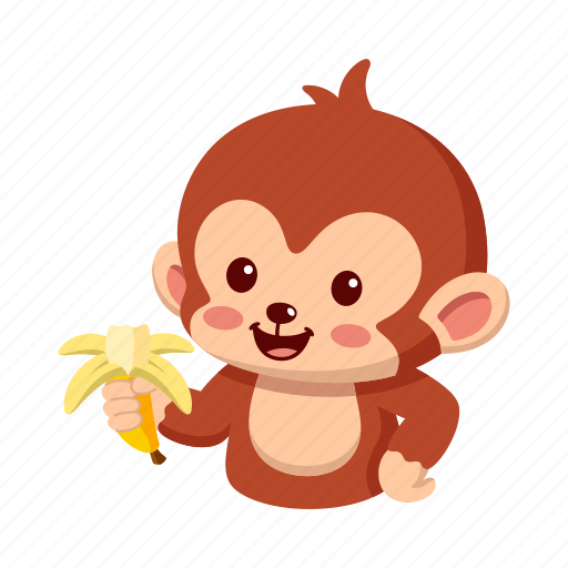 Monkey, sticker, emoji, emoticon, eat, banana icon - Download on Iconfinder