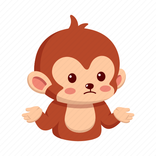 Monkey, sticker, emoticon, emotion, why icon - Download on Iconfinder