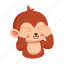 monkey, sticker, emoji, emoticon, close, eyes 