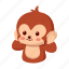 monkey, sticker, emoticon, emotion, emoji, close, ear 