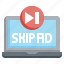 skip, ads, views, megaphone, marketing 