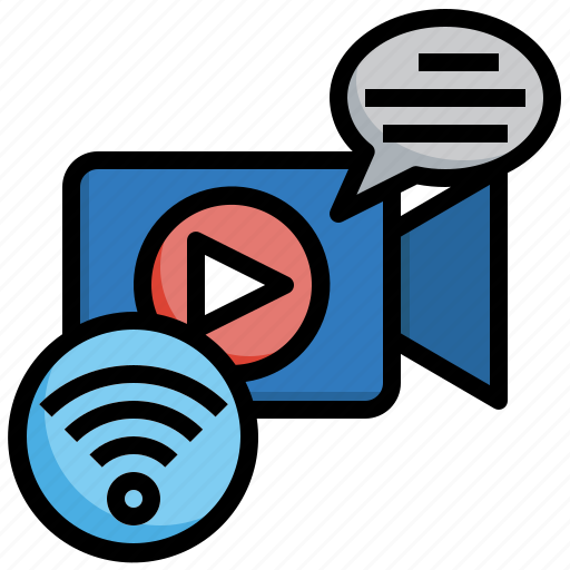 Comment, video, engagement, content, wifi, chat icon - Download on Iconfinder