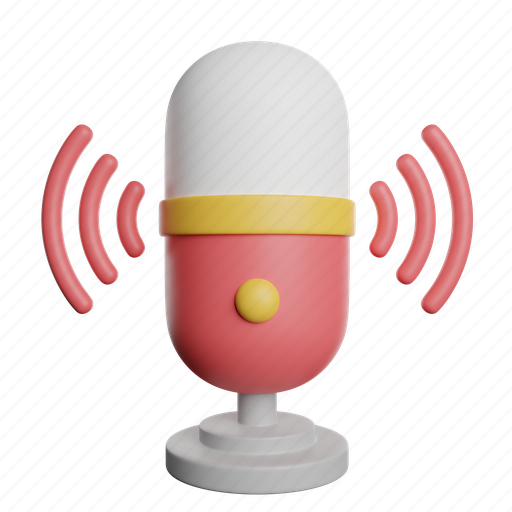 Podcast, front, recording, microphone, mic 3D illustration - Download on Iconfinder