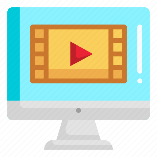 Video, computer, video player, entertainment, play button, music and multimedia, monitor screen icon - Download on Iconfinder