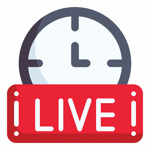 Time, broadcast, event, alarm, time and date, live, hour icon - Download on Iconfinder