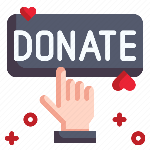 Donate, donation, charity, miscellaneous, click, hand, button icon - Download on Iconfinder