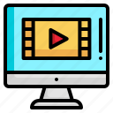 video, computer, video player, entertainment, play button, music and multimedia, monitor screen