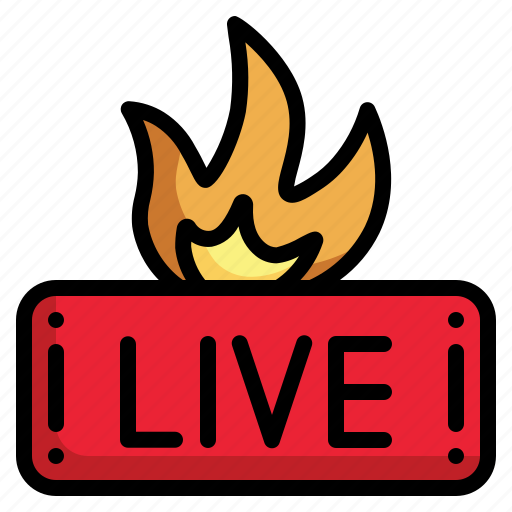 Fire, streaming, flame, news, entertainment, live, hot icon - Download on Iconfinder