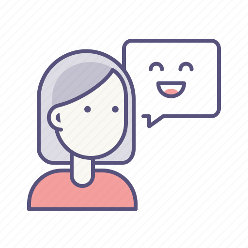 Feedback, message, positive, customer support, woman icon - Download on Iconfinder