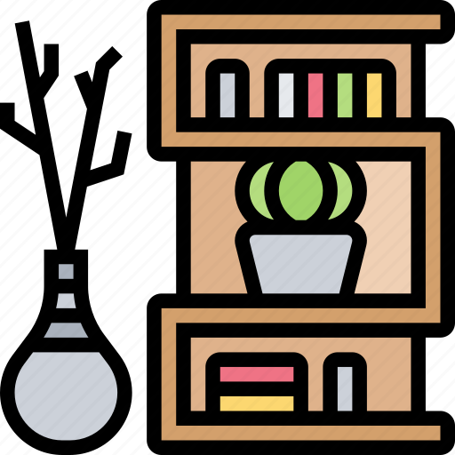 Bookcase, bookshelf, books, furniture, living icon - Download on Iconfinder