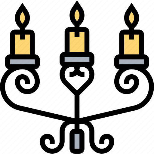 Candlestick, candle, light, vintage, decoration icon - Download on Iconfinder