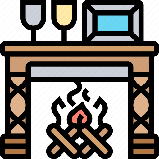 Fireplace, fire, warm, winter, cozy icon - Download on Iconfinder