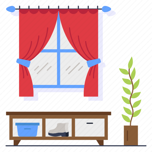 Container, plant, shoe hanger, flower vase, curtains, shoe storage icon - Download on Iconfinder