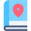 bookmark, map, book, maps, location, address, agenda 