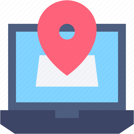 Route, maps, and, location, computing, laptop icon - Download on Iconfinder