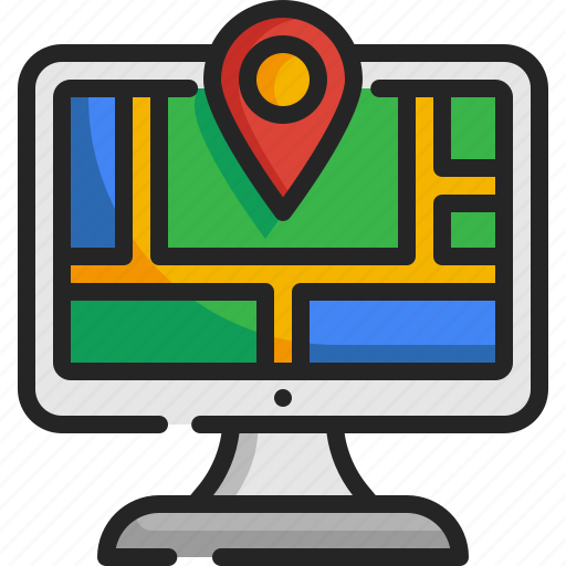 Computer, location, map, navication, gps, electronic, point icon - Download on Iconfinder