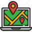 location, point, laptop, map, pin, navigation, eletronic 